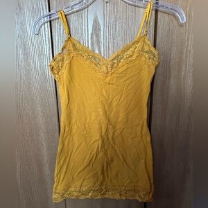 Yellow lace cami tank top